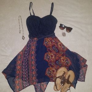 Patterned handkerchief dress